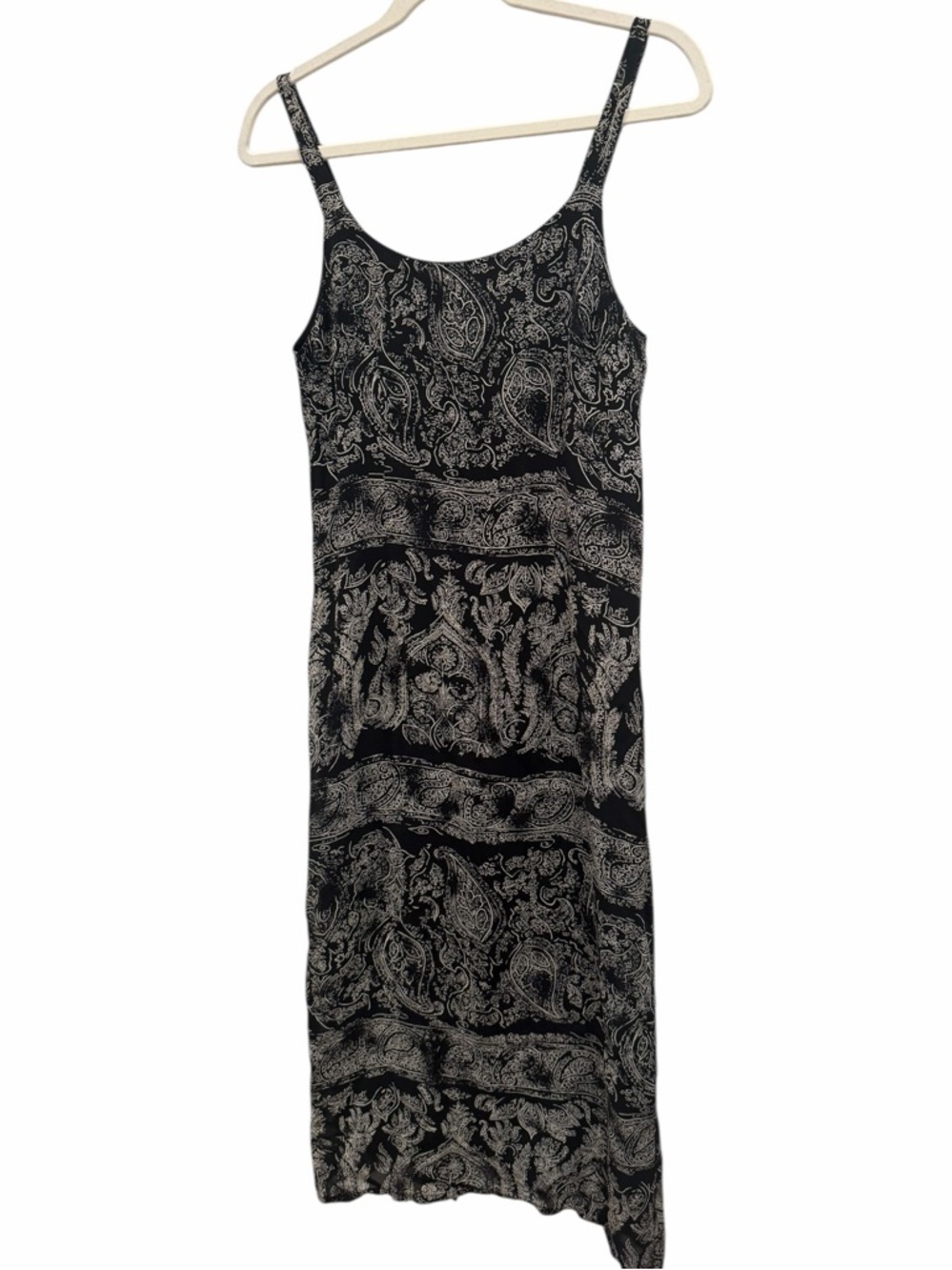 Zaza Boho sleeveless midi dress black tan size 8